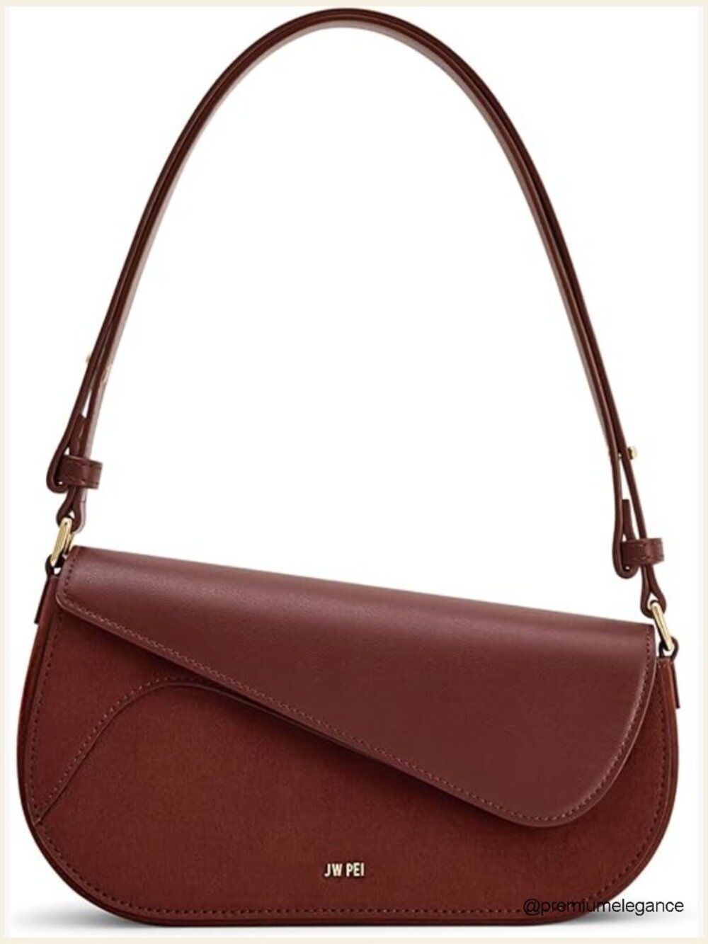 Faux Suede Hobo Shoulder Bag Crossbody with Gold Hardware